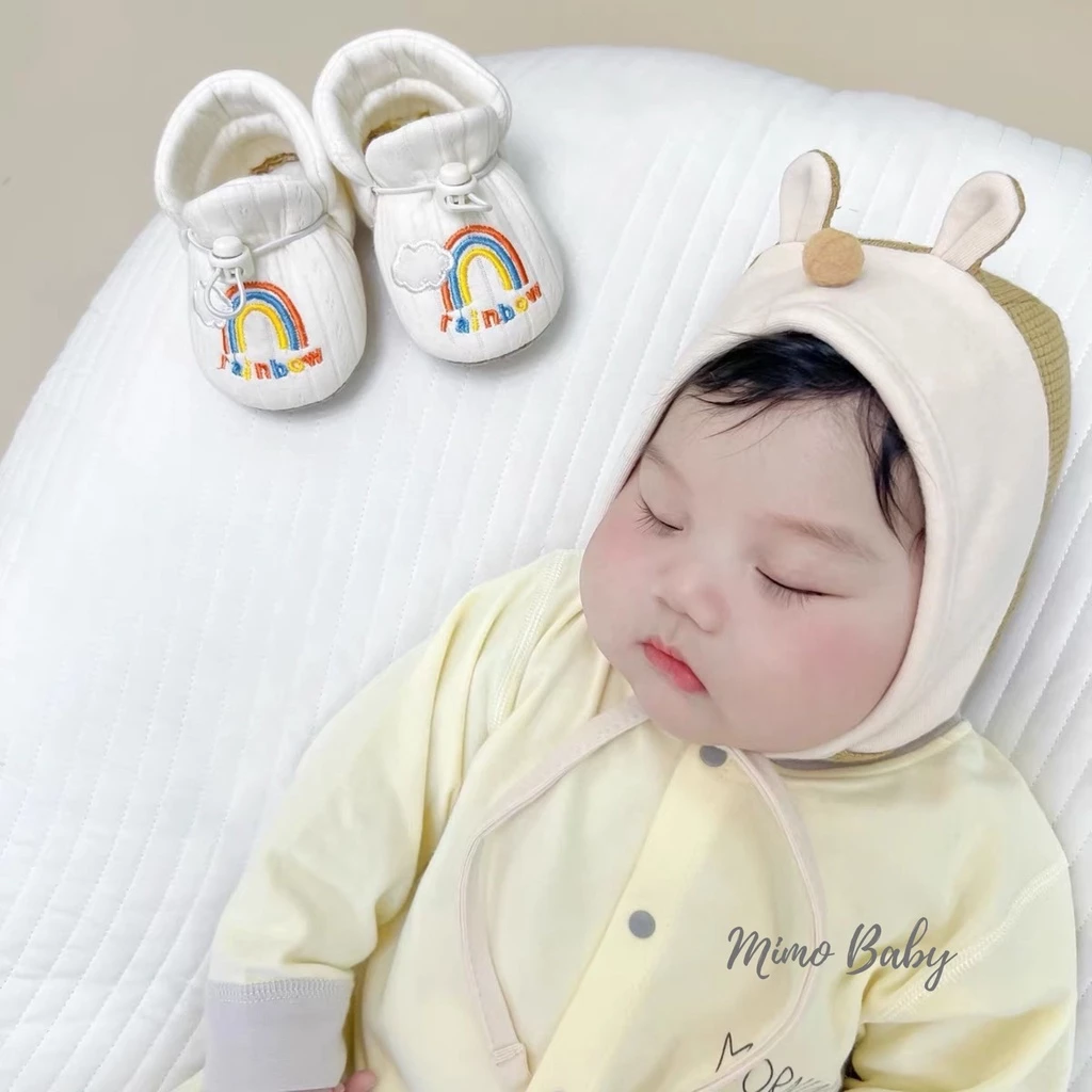 Mũ nón cotton buộc dây tai thỏ mũi bông dễ thương cho bé MD187 Mimo Baby