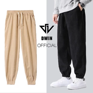 Quần jogger nam nữ Dwin bo ống basic unisex chất liệu nhung tăm cao cấp