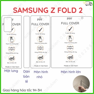 Dán PPF bóng, nhám cho Galaxy Z Fold 2 màn hình, mặt lưng, full lưng siêu bảo vệ