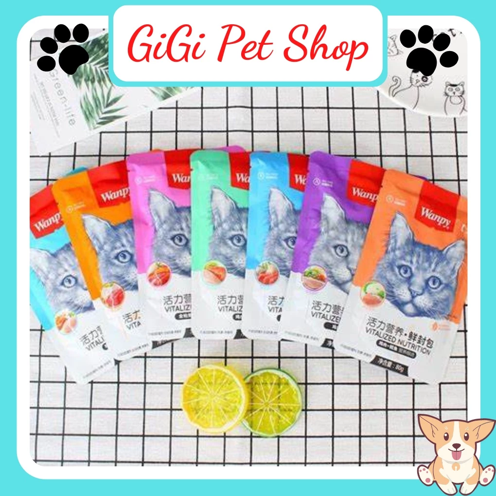 Pate cho mèo Wanpy thức ăn cho thú cưng mèo lớn nhỏ nhiều vị gói 80 gram - GiGi Pet Shop