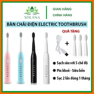 [HCM] Bàn chải điện Sonic X3 bản cao cấp, Bàn chải đánh răng điện công nghệ châu Âu 6 chế độ rung SOLANA