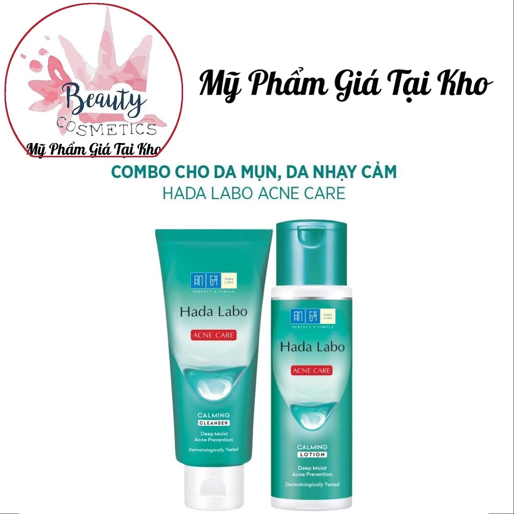 Bộ Dưỡng Ẩm Hada Labo Acne Care Dành Cho Da Mụn, Nhạy Cảm Sạch Sâu Dịu Nhẹ Cải Thiện Sau 7 Ngày (170ml)