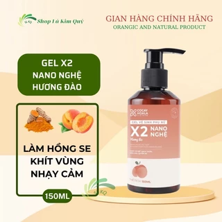 Dung dịch vệ sinh Phụ nữ Gel X2 Nano Nghệ Đào Chín Hồng Mềm Mại Lưu Hương 24h Cocayhoala - 150ml