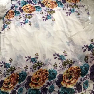 Vải Voan Chiffon Hoa Chân - Khổ 1m5 - Mỏng Rũ, Giãn Nhẹ - May Áo Kiểu, Váy Đầm - Cần Lót