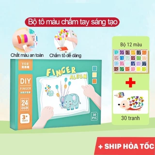 Bộ Tranh Màu Tô Finger Paint Bằng Ngón Tay Nhiều Hình Ảnh Đơn Giản Sáng Tạo An Toàn Cho Bé