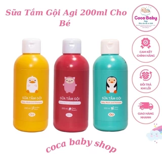 Sữa tắm gội 2 in 1  AGI 200ml hương thơm dịu nhẹ an toàn cho bé