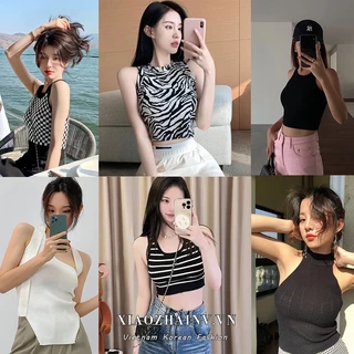 Áo croptop sát nách thiết kế ôm dáng cá tính thời trang cho nữ Xiaozhainv