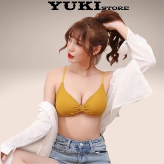 Áo bra thắt nơ chất cotton không gọng đệm mỏng nâng ngực YUKI STORE 308