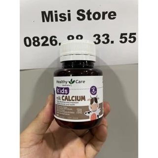 (Mẫu Mới) Viên uống canxi sữa cho bé Milk Calcium Healthy care, lọ 60 viên ( Canxi HC)