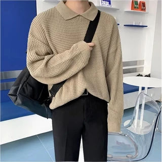 Áo Len Nam Dài Tay Cổ Chữ V Thời Trang Hàn Quố cáo sweater nỉ Fashion Sọc áo sweater trơn áo dài tay áo len nam Simple from rộng