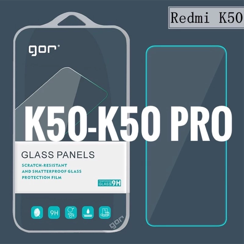 Bộ 2 Kính cường lực GOR cho Xiaomi Redmi K50, K50 Pro trong suốt 2.5D ( 2 miếng) chính hãng Gor
