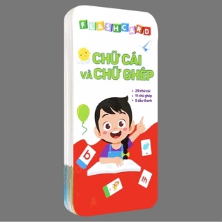 Bộ 42 thẻ flashcard thẻ học thông minh học bảng chữ cái tiếng việt có chữ ghép,chữ đơn,dấu thanh