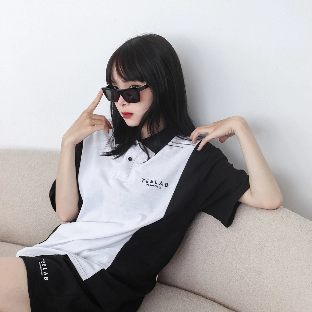 Áo Polo Teelab Essentials Line Unisex Form , Áo  thun cổ bẻ can dọc nam nữ mặc cực chất