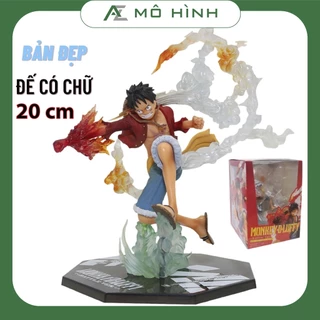 Mô hình One Piece Luffy gear 2 haki cao cấp đế có chữ tên nhân vật luffy cao 20cm, figure one piece trang trí decor