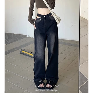 Quần jeans Nữ Lưng Cao Ống Rộng Thời Trang Hàn Quốc