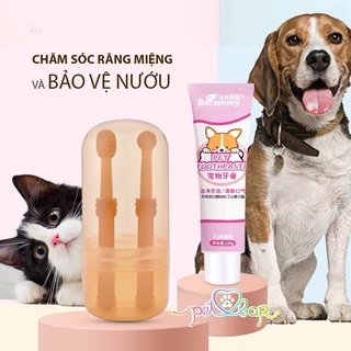 Bộ dụng cụ chăm sóc răng miệng chuyên dụng cho thú cưng - Combo Bàn chải, kem đánh răng và xịt miệng cho chó mèo