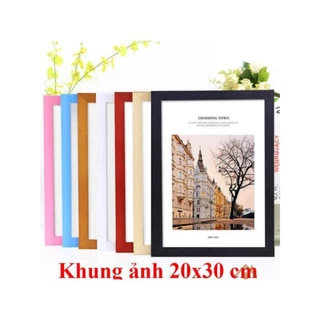 Khung hình 20x30 treo tường, khung ảnh bằng khen, khung tranh trang trí - mặt nhựa mica trong hơn  kính an toàn