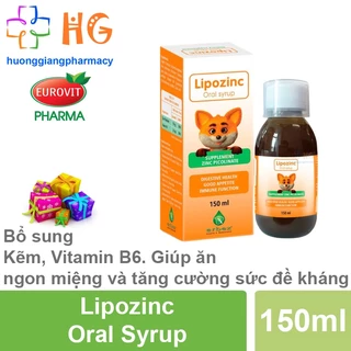 Siro Lipozinc oral syrup bổ sung kẽm giúp bé ăn ngon hỗ trợ tăng đề kháng Lọ 150ml