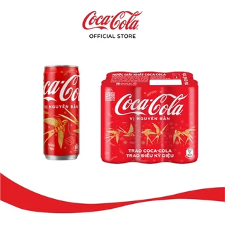 Lốc 6 Lon Nước Giải Khát Coca-Cola vị Nguyên Bản Original Lon 320ml