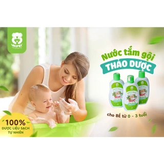 Nước tắm gội thảo dược Mipbi 200ml an toàn cho bé sơ sinh