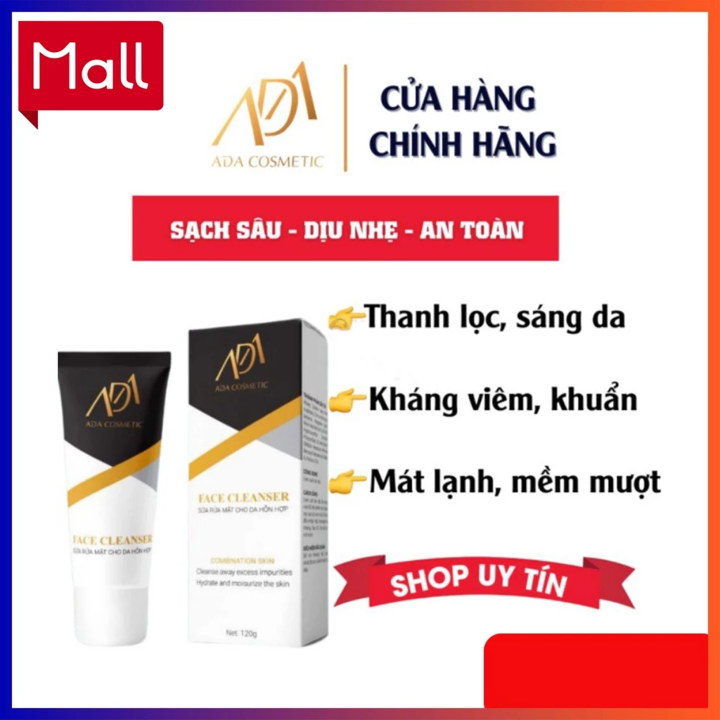 Sữa Rửa Mặt Kiềm Dầu ADA Cho Da Dầu - Da Mụn Không Bọt, Dịu Nhẹ, An Toàn Cho Da