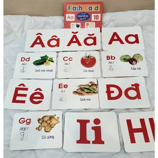 Bộ 45 Thẻ Học Flash Card Chữ Và Số Cho Bé Khổ 12x16Cm