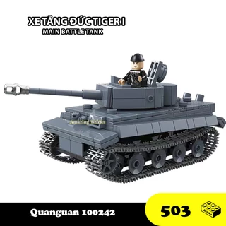 Đồ chơi Lắp ráp Xe Tăng Đức Tiger I, Quanguan 100242 Panzer Tank, Xếp hình thông minh, Mô hình Xe Tăng [503 Mảnh]