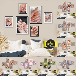 Bộ 6 bức tranh Nail, spa, tranh dán tường, treo tường rất đẹp, có sẵn keo, canvas, Bắp Decor