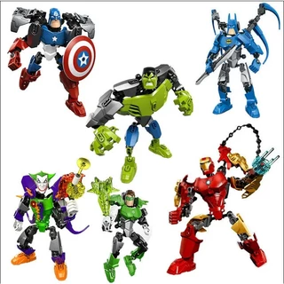 ☢❀☋Marvel Avengers Captain America Người Sắt Hulk Batman Đèn Lồng Xanh Chú Hề Đồ Trang Trí Có Thể Được Trang Bị Biến Dạng Trẻ Em Giáo Dục Khối Xây Dựng Đồ Chơi