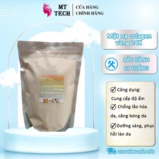 Mặt Nạ Bột Dẻo Sâm Vàng Collagen 24K Đắp Mặt Na Trắng Sáng Da Mờ Thâm 100% Từ Thiên Nhiên.