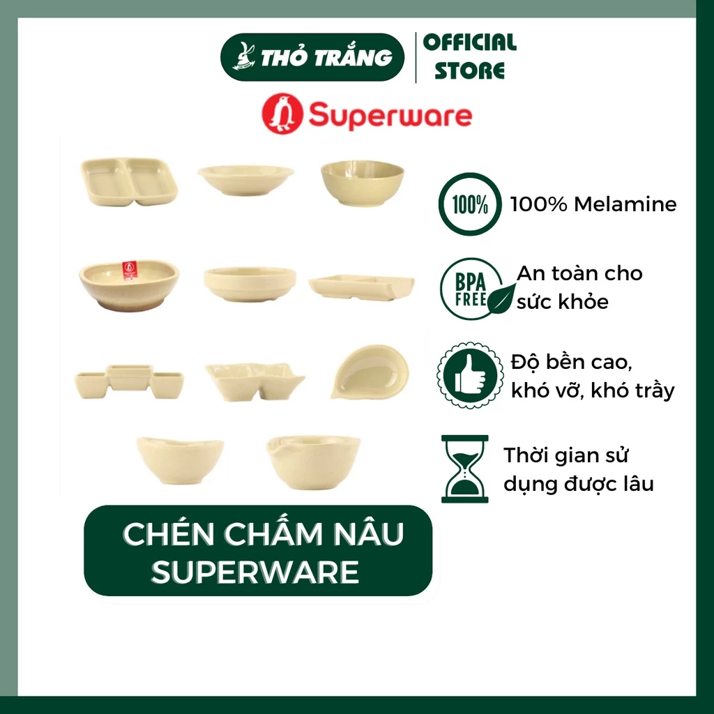 Chén Chấm Màu Nâu Nhựa Melamine Srithai Superware Thái Lan Cao Cấp