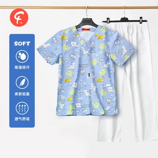 Đồng phục phẫu thuật Áo choàng y tế Tẩy tế bào chết Bộ đồng phục vệ sinh Unisex Y tá Áo dài Chuyên gia thẩm mỹ Quần áo Bộ đồ làm đẹp Giặt tay Quần áo