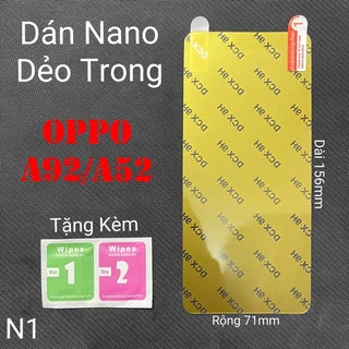 (N1)Miếng Dán Màn Hình Siêu Mỏng Dẻo Nano Cường Lực DCX-9H Oppo A92/A52