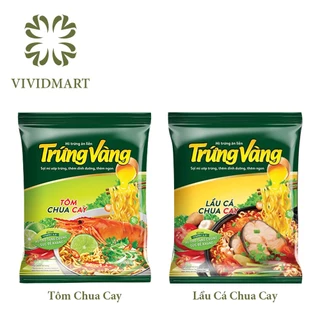 [Gói lẻ] MÌ TRỨNG VÀNG 2 VỊ: TÔM CHUA CAY VÀ LẨU CÁ CHUA CAY  - GÓI 75gr - GẤU ĐỎ