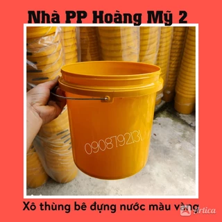 Xô nhựa tròn,Thùng bê, thùng sơn nước 20 lít .Hàng mới 100% màu vàng (không kèm nắp)