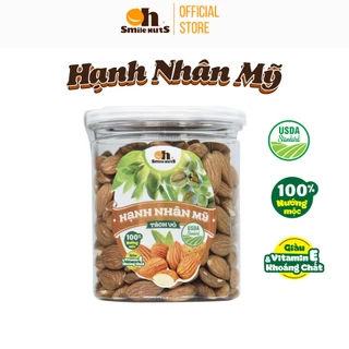 Hạt Hạnh Nhân Nướng Mộc Smile Nuts - Nhập Khẩu trực tiếp từ Mỹ - Hạt dinh dưỡng, Hạt hạnh nhân tách vỏ 265g
