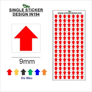 Set 100 miếng dán mũi tên In194 tem nhãn lỗi sản phẩm, ghi chú - 9mm - MT