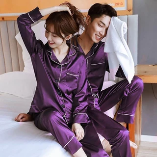 Bộ Đồ Ngủ Pijama Lụa Gấm Cao Cấp Áo Tay Dài TTK407