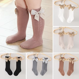 Vớ Cotton Mềm Mại Thoáng Khí Đính Nơ Dễ Thương Cho Bé Gái 0-3 Tuổi