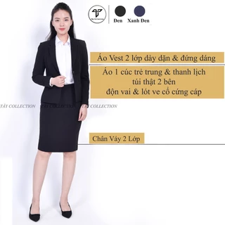 Bộ Vest Chân Váy 2 Lớp Cao Cấp Tây Collection, Vải Đẹp, May Kĩ, Form Ôm Tôn Dáng