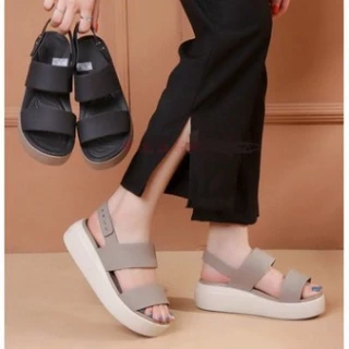 Dép cross quai hậu xăng đan đế cao sandal nữ 6cm chống trơn trượt độn đế cute KORO brockyn sandan