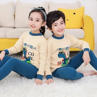 Bộ Đồ Ngủ Cotton Tay Dài 85-155cm Thời Trang Thu Đông Cho Bé