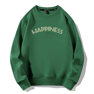 Áo Sweater Xanh Rêu HappyFamily Form Rộng Màu Xanh Rêu Hot Trend HAPPINESS Chất Nỉ Da Cá 100 Cao Cấp