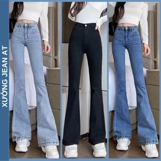 Quần Jean Nữ Ống Loe Lưng Cao Chất Bò Dáng Ôm Skinny, Quần Jean Cạp Cao Ống Đứng Loe Nhẹ Form Hàn 046 532