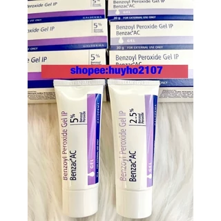 kem Benzac AC Benzoyl Peroxide 2,5% - 5% Gel hỗ trợ giảm mụn, hết mụn viêm 30ml.