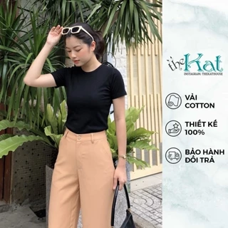 Áo Thun Croptop Trơn tay ngắn The Kat House, chất vải thun tăm cao cấp, rõ từng chi tiết, không bay màu, nhàu vải