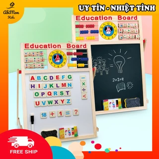 🌻 Bảng Gỗ Nam Châm Đa Năng 2 Mặt Cho Bé (Education Board) ☘️ Montessori ✨ Đồ chơi Gỗ - Giáo Dục - An toàn - Thông minh