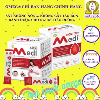 SẮT Ý MEDI (HSD 2026, Hộp 20 gói) - BỔ SUNG SẮT CHO NGƯỜI THIỀU MÁU, KHÔNG NÓNG, KHÔNG GÂY TÁO BÓN