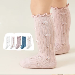 Vớ Cotton Mềm Co Giãn Giữ Ấm Mùa Thu Đông In Họa Tiết Hoa Cổ Điển Dành Cho Bé Gái