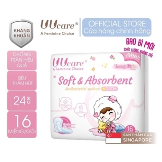 Băng vệ sinh Kháng Khuẩn UUcare YoungGirl 24cm ( 16 miếng ) ban ngày